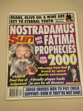 Vtg Sept 28 1999 Weekly World News Sun Tabloid Nostradamus Fatima Prophecies